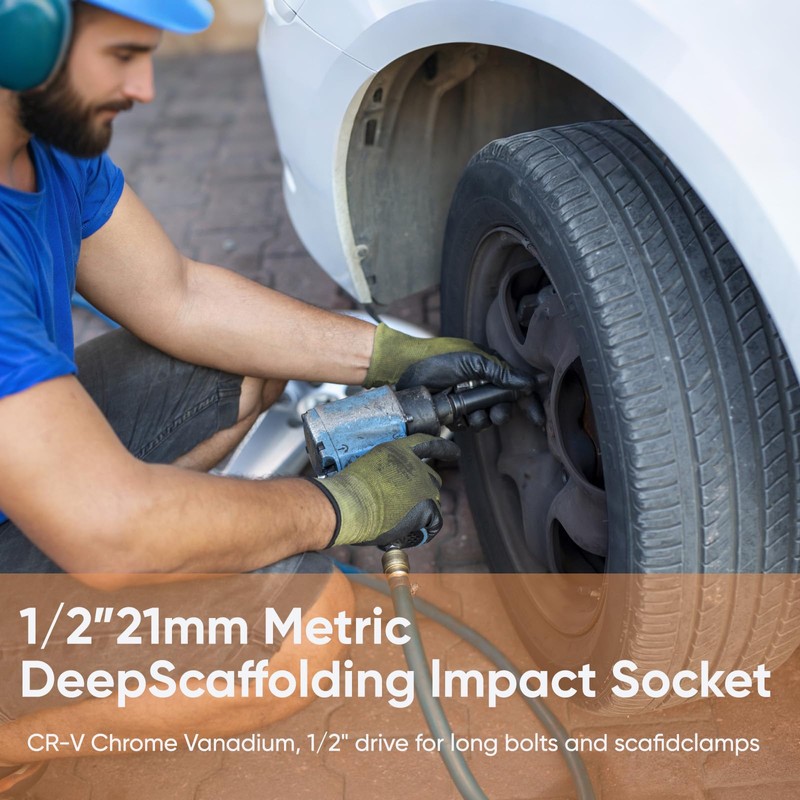 21 mm Scaffolding Impact Socket – 1/2" Drive Deep Socket