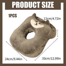 Office Nap Pillow Memory Cotton Piercing Pillow Ear Piercing Pillow Cute Pillows Pillow with Arm Hole Ear Pillow with Hole Face Pillow Soft Nap Pillow for Side Sleepers for Ladies Girls Kids (Husky)
