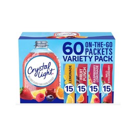 Crystal Light Drink Mix Packets, Variety Pack, Lemonade, Fruit Punch, Raspberry Lemonade, and Wild Strawberry