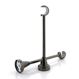 GIRASOLE HOME Long Open Bracket 198mm for Pole 2 Pieces Heavy Duty Aluminium for 18-20mm Diameter Rods (Black Nickel)