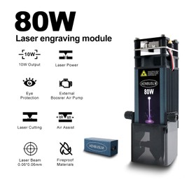 AENBUSLM Módulo láser con asistencia de aire, módulo láser de 80 W para cortador láser y máquina grabadora láser, potencia de salida de 10 W, FAC integrado, doble punto comprimido ultrafino CNC
