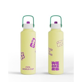 Botella Oficial FIFA World Cup 2026 |DRIB Bonbon de Acero Inoxidable 700 ml – Aislamiento Doble al Vacío, a Prueba de Fugas, Sin BPA, Tapa con Popote Silencioso, Base Antideslizante