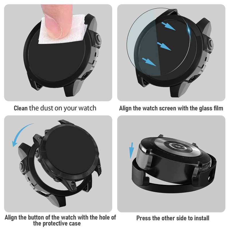 Suoman 4-Pack for Garmin Fenix 7X 51mm Case, [Scratch Resistant]