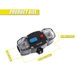 EPLZON 300A 12-48 Volt DC Self Recovery Circuit Breaker with Manual Reset Button for Automotive Rv Marine Boat (300Amp)