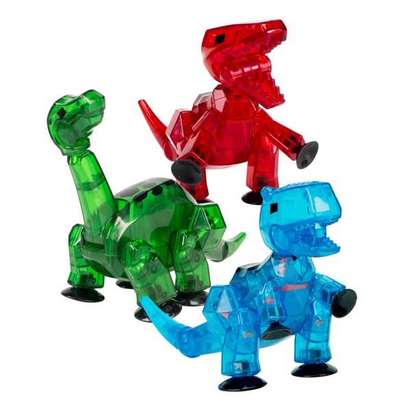 Zing Stikbot MEGA Dino 3 Pack, Complete Set of 3 Stikbot MEGA Dinos, Set Includes Brontosaurus, T-Rex, and Carnotaurus, Create Stop Motion Animation