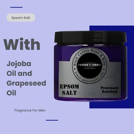 Payden's Cobalt Sapphire Pools for Men Scented Epsom Salt Bath Soak with Jojoba Oil, 16 Oz (2 Pack)