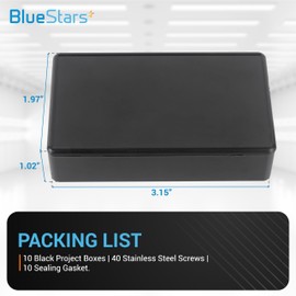 BlueStars Pack of 10 IP65 with ABS Project Box Weather-Resistant, 3.15 x 1.97 x 1.02 Case Power Enclosure for DIY Project