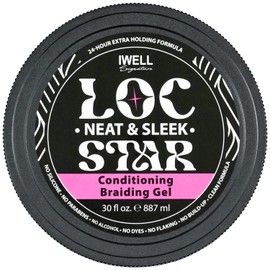 IWELL Signature | Loc Star | Conditioning Braiding Gel 30oz | Shining and Conditioning Hair Gel | Styling Gel | Great for Braids, Locks, Twists