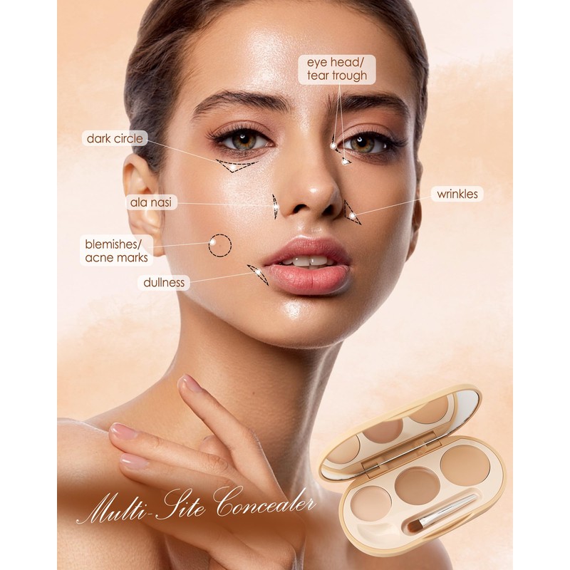 Cream Concealer Foundation Palette,Long Lasting Full Coverage Conceal Cream