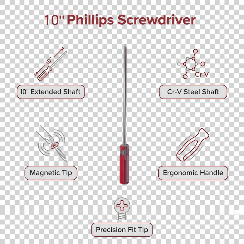 10 Inch Slim Long Phillips Screwdriver #1