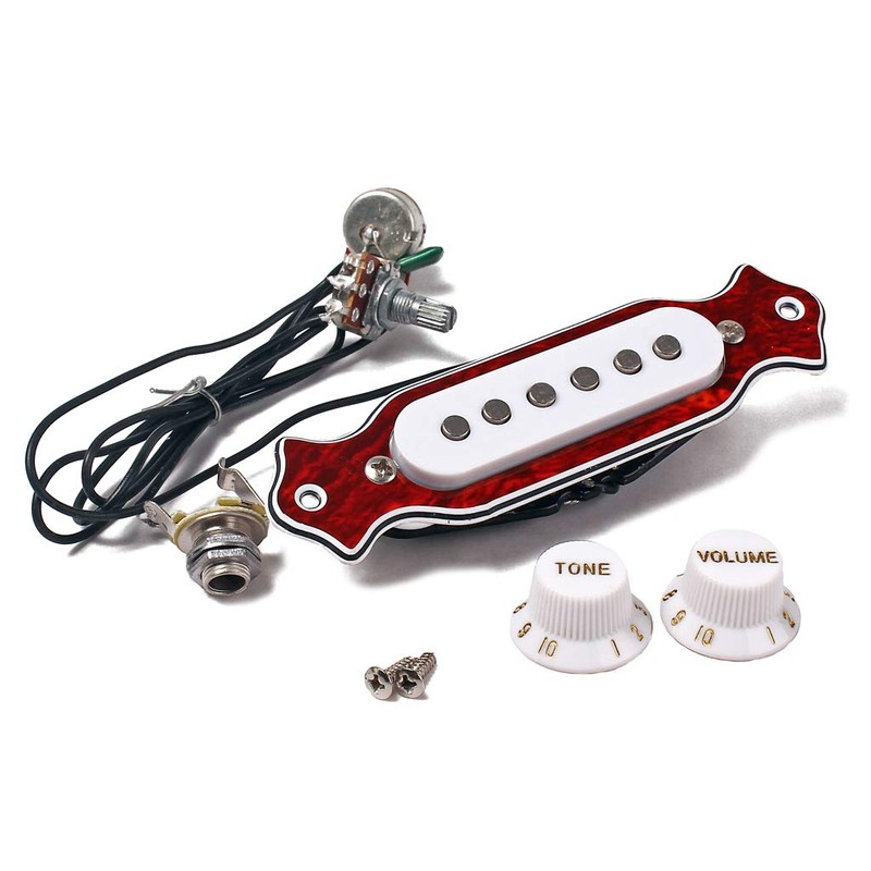Alnicov Red Chelonian Shell Sound Hole Magnetic Pickup with Tone
