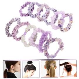 WOONEKY 12pcs Elegant Floral Hair Ties Large Scrunchies Bands for Hair Stretchy Bands for Women Girls