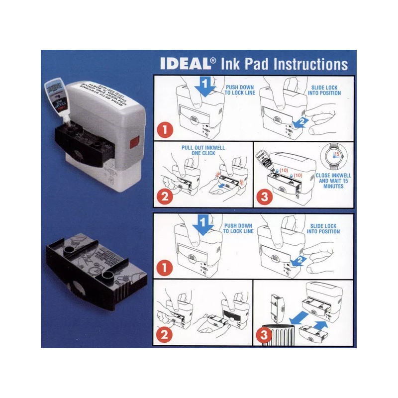Ideal 100 Replacement Ink Pad R100 Black Ink