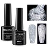 MIZHSE Sparkly Gel Nail Polish 2PCS, Silver Glitter Gel Polish
