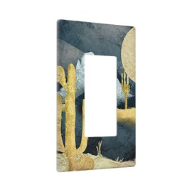 Mountain Desert Cactus Single Rocker/Decora Light Switch Cover 1 Gang Decorative Wall Plate GFCI Outlet Covers Wallplate for Living Room Kitchen Home Office Decor