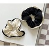 Scrunchie Bi-color Simple Hair Closure Hair Accessory Adult Large (White)