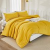 Litanika Mustard Yellow Comforter Set King Size, 3 Pieces Lightweight