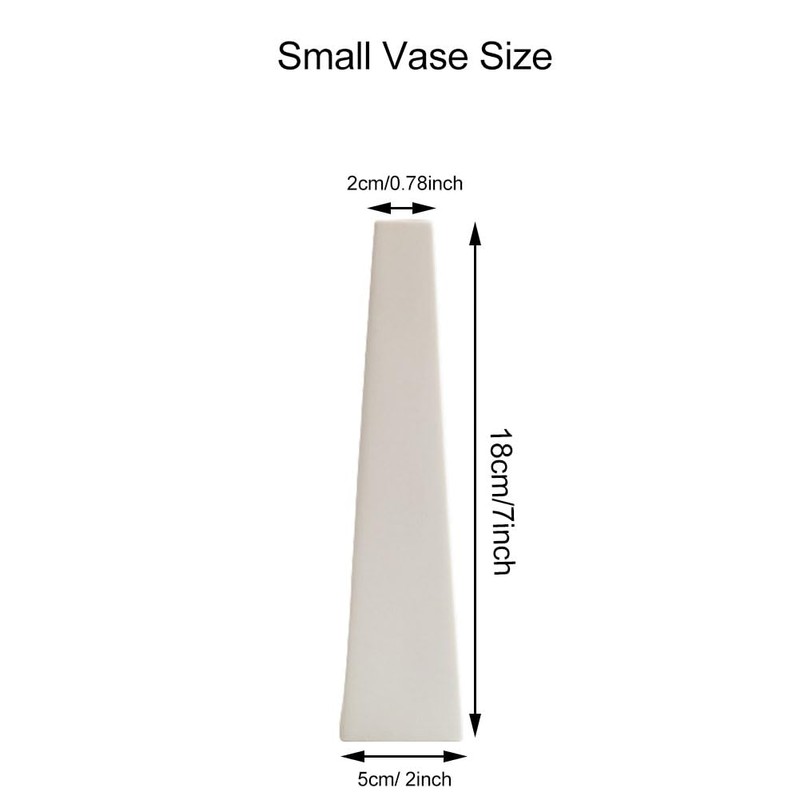 Small Ceramic Bud Vase Square Flower Single Stem Vases White