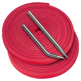 Baseball Glove Lace, Mitt Lace Repair Kit Softball 2 Leather Laces and 2 Lacing Needles for Catcher's Glove, Rose-pink, 4.53*3.98*0.55IN