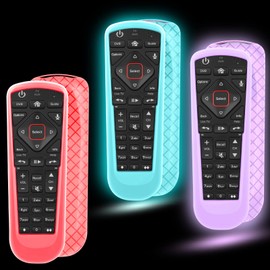 3 Pack Cover for Dish Network Remote Control 52.0/54.0, Silicone TV Case Skin Sleeve Glow in The Dark Purple Blue Red
