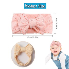 MEISO Pack of 4 Baby Girls Nylon Headbands, Newborn Toddler Hair Bands and Bows, Children's Hair Accessories, Baby Hair Band, for Children, Toddlers, Infants, Newborns