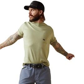 ARIAT Men's Rebar Cottonstrong American Bass T-Shirt, Desert Sage Heather, 3X-Large Tall