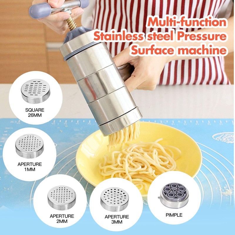 VETAKING Stainless Steel Manual Noodles Press Hand Crank Spaghetti Fettuccine