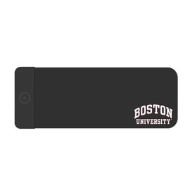 OTM Essentials Boston University Classic Wireless Charging Cloth Desk Mat, Durable Office Supplies, Non-Slip Base, Quick Charging Wireless Desk Pad, Black