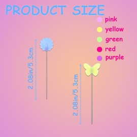 200 Pcs Straight Pins Flat Head Sewing Pins with Flower and Butterfly Colored Heads,Quilting Pins for Sewing Long Straight Pins for Fabric Crafting Dressmaker Jewelry Decoration