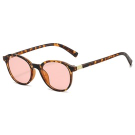 LJCZKA Retro Runde Sonnenbrille für Damen Herren Trendige Rund Sonnenbrille Mode Klein Brille 90er mit UV400 Schutz