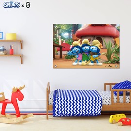 Smurfettes Acrylic Wall Art The Smurfs Home Decor | Modern Interior Design | Acrylic Wall Art | Picture Photo Printing for Wall Decor | Multiple Size and Wood Support Options (Wide 24"x 16" Height)