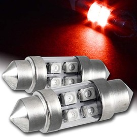 EPARTS 2 X 31mm 4-SMD Red LED Car Interior Festoon Dome Map Glove Box Trunk Replacement Light Bulb