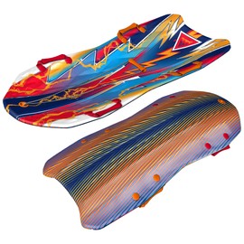 Artikfun Premium Recreational Winter Foam Snow Sled | Tow Rope and Handles | Sized for Youth and Adults | Contoured Deck Design | 50in-127cm Design Length |