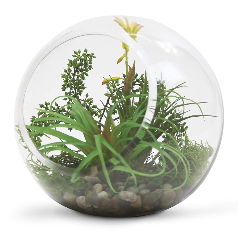 WGV Slant Cut Bowl Glass Vase, Width 9", Height 9",