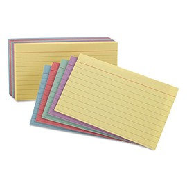 Esselte Pendaflex Corporation Products - Index Cards, Ruled, 4quot;x6quot;, 100/PK, Blue/Green/Yellow/Orange/Red - Sold as 1 PK - Unique ruled index cards feature coordinated color bars on top with matching color rules. Colors of index cards are color-ma