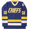 Youth Hanson Brothers #18 Jeff Charlestown Chiefs Slap Shot Blue