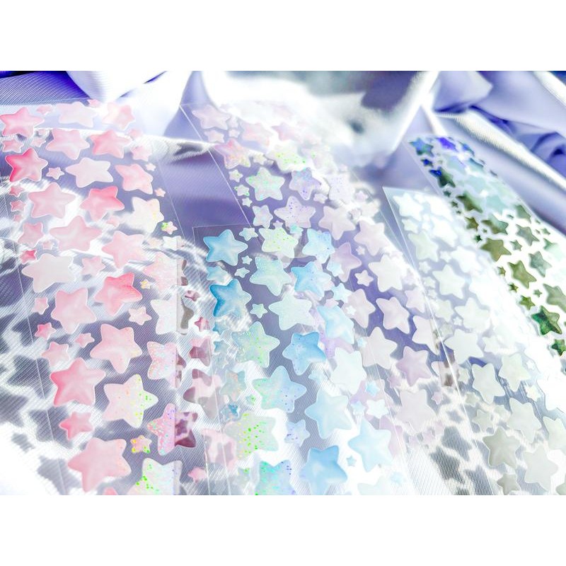 [borahstudio] Jelly Star Deco Sticker Sheet - Color: Blue