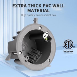 50 PK Round Old Work Electrical Box, 18 Cubic Inch Round Ceiling Electrical Box for Old Work, PVC, ETL Listed to UL514C and UL263, Fire Rated for Two Hours