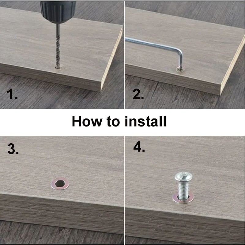 Qrity 20 Pcs Hex Socket Screw-in Nuts Fastener M8x20mm, Zinc