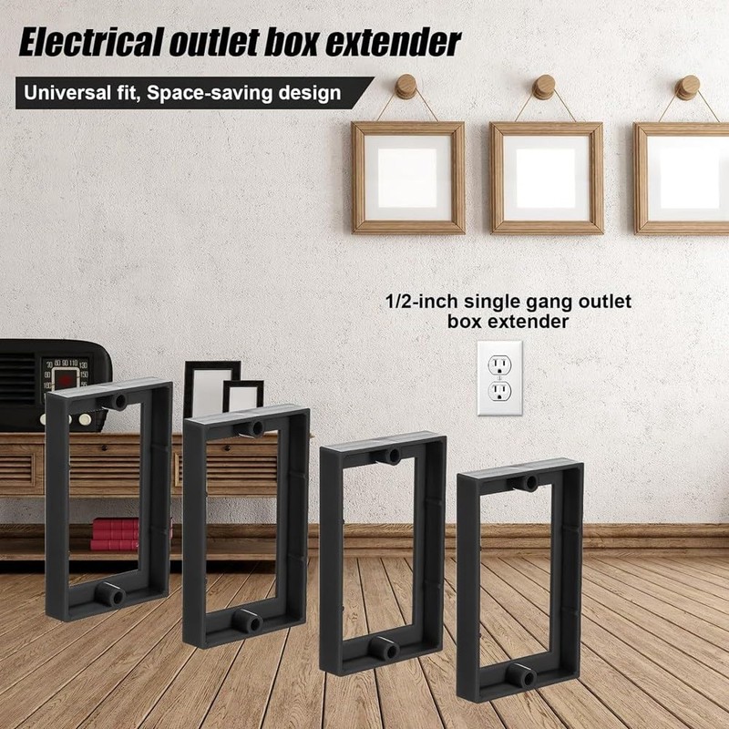 Sknrlko 4Pcs 1/2Inch Single Gang Outlet Box Extender,Electrical Outlet Extender