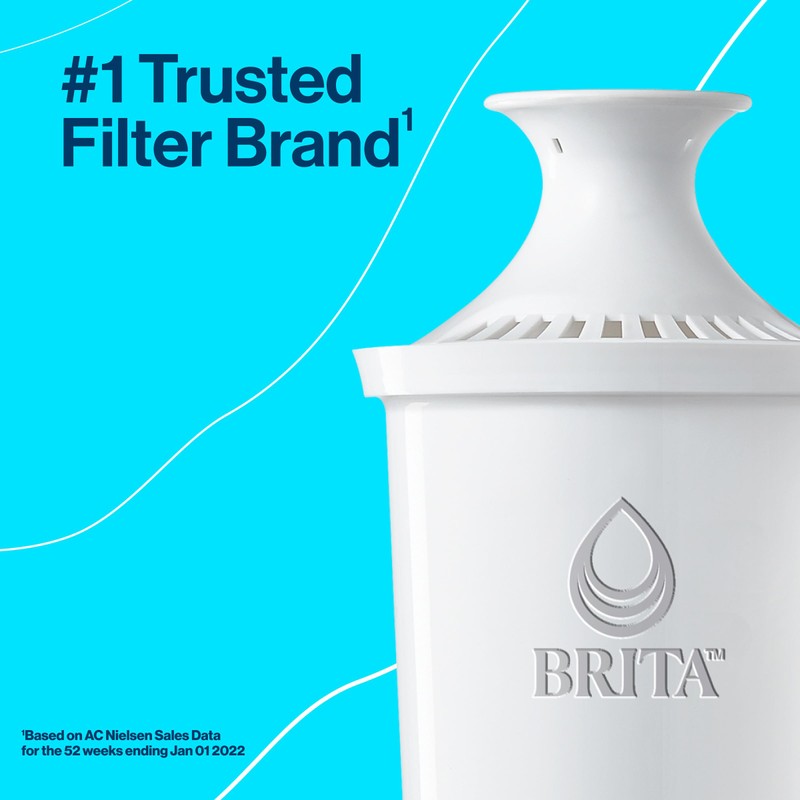 Brita 10 Cup Filter Pitcher with Smart Light Indicator, Reduces
