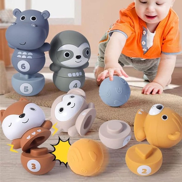 JIAMIAN Children's Bowling Set, Bowling Set, Outdoor Games, with 6