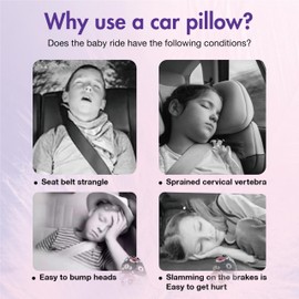 Cute Cartoon Travel Pillow Suit, Kids & Adults Car Neck Head Support Cushion Set,Travel car seat Safety Pillow,h Shape car Sleeping Pillow Kids,Pillow case can be Disassembled and Washed (B)