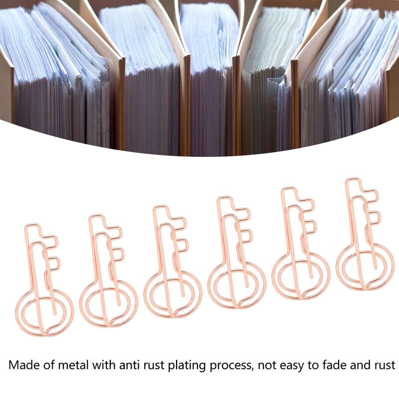 100Pcs Paper Clip Metal Rose Gold Color Urheen Design Paperclip
