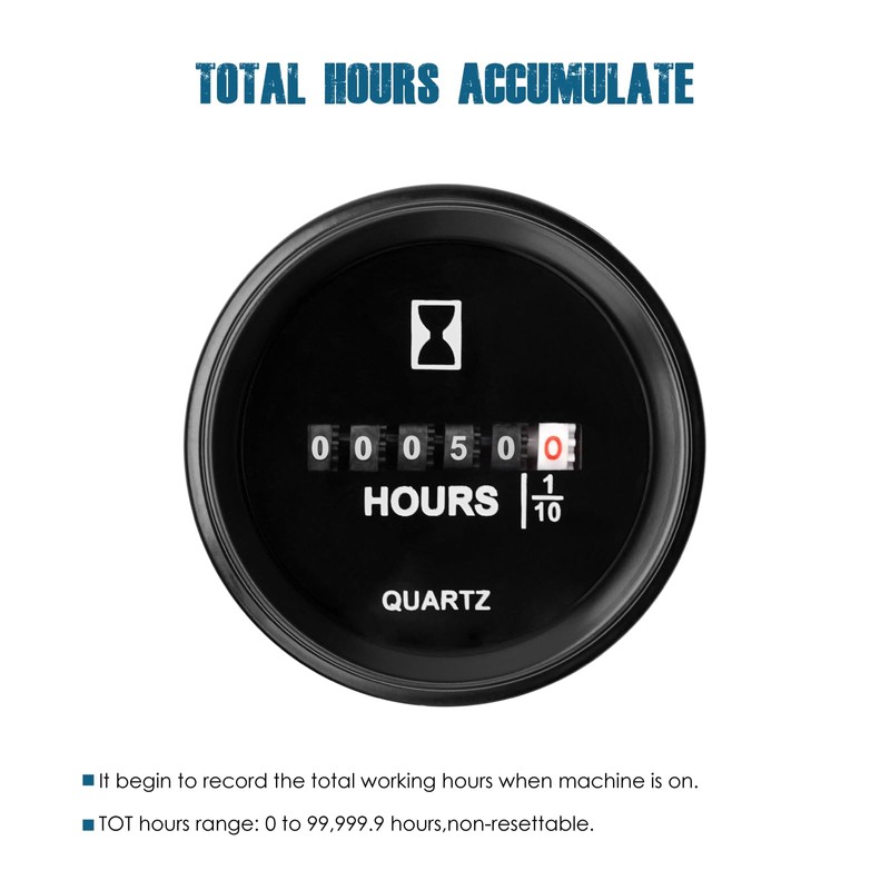 Runleader Mechanical Operating Hour Counter, AC110V to 250V, Waterproof Design