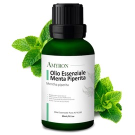 Ätherisches Pfefferminzöl AMYRON 30 ml - 100% Natürlich Und Rein: Ideal Für Aromatherapie/Ätherische Öldiffusoren/Entspannende Massagen Und Den Einsatz In Lebensmitteln.
