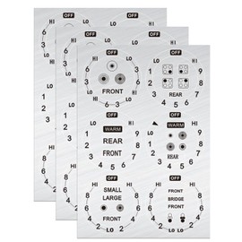 Stove Dials Stickers, Stovetop Knob Symbols Decals for Replacement, Adhesive Stickers for Top Burner Control Dial, Range Oven, Gas Stove Knob Burner Identification, Black Symbols on Silver Background