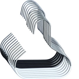 Metal Non-Slip Scarf Ring Hangers & Belt Rings - Universal Tie Holder, Hat Hangers - Closet Organizer for Scarves, Belts, Ties, Hats & Tank Tops (12Pcs White Black)