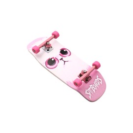SPITBOARDS 34 mm Fingerboard Oldschool Cruiser Pro Complete Setup, Pre-Assembled 5-Layer Wood, Pro Trucks, Soft Urethane 60D Bearing Wheels, Real-Wear Graphics, Lasered Foam Tape 'Pink Cat Babe'