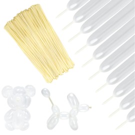 Lumjoy 100Pcs 260 Clear Long Balloons Thickening Skinny Latex Twisting Animals Modeling Magic Balloons for Weddings Birthdays Clowns Christmas Party Garland Decorations